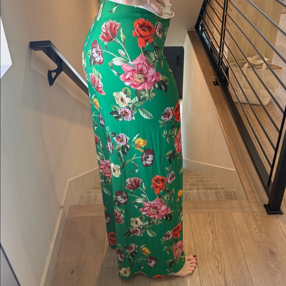 Alice + Olivia Floral Green Pants